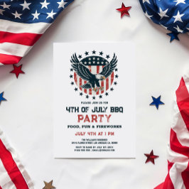 Patriotisk Retro Amerikansk Örn Grill Inbjudan