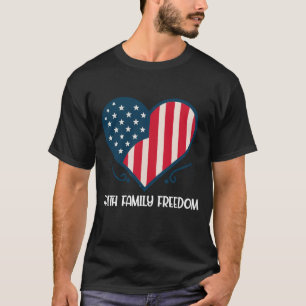 Patriotisk Retro Tro Familj Frihet USA T-Shirt- T Shirt