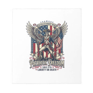 Patriotisk revolutionskrigsskelett mörk patriot  anteckningsblock