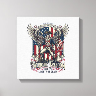 Patriotisk revolutionskrigsskelett Mörk patriot Canvastryck