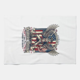 Patriotisk revolutionskrigsskelett Mörk patriot  Kökshandduk