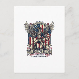Patriotisk revolutionskrigsskelett mörk patriot  vykort