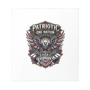 Patriotisk Rock Eagle Crest Musik Rock Metal Patri Anteckningsblock