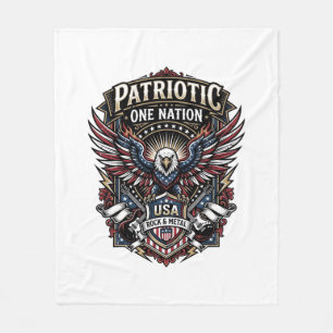 Patriotisk Rock Eagle Crest Musik Rock Metal Patri Fleecefilt