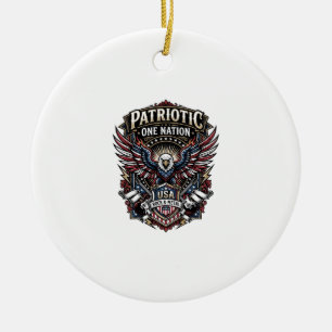 Patriotisk Rock Eagle Crest Musik Rock Metal Patri Julgransprydnad Keramik