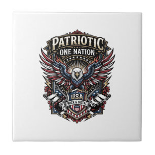 Patriotisk Rock Eagle Crest Musik Rock Metal Patri Kakelplatta