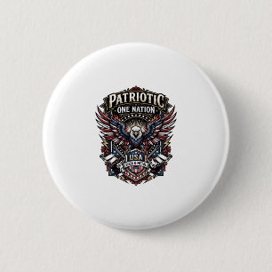 Patriotisk Rock Eagle Crest Musik Rock Metal Patri Knapp
