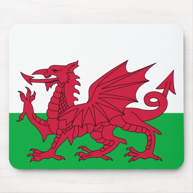 Patriotisk röd drake av Wales Mousepad Musmatta (Framsidan)