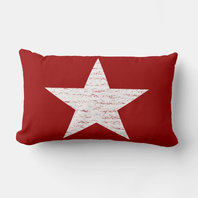 Patriotisk röd och vitstjärnadekorativ kudde (Framsida)