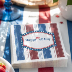 Patriotisk Röd Vit Blå 4:e Juli Cocktail Pappersservett