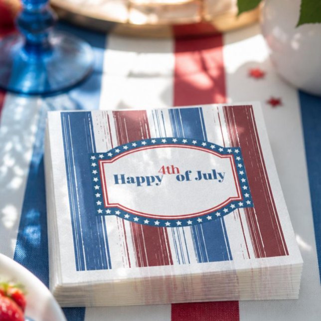 Patriotisk Röd Vit Blå 4:e Juli Cocktail  Pappersservett (Skapare uppladdad)