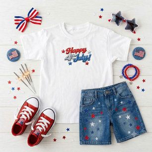 Patriotisk Röd Vit Blå 4:e Juli T Shirt