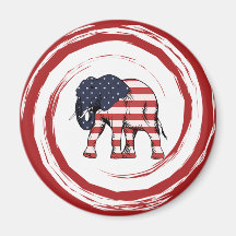 Patriotisk röd vit blå elefant