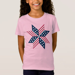 Patriotisk Röd Vit Blå Infödd USA Stjärnor Ränder T Shirt