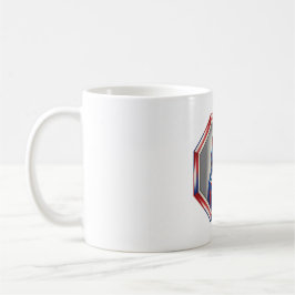 Patriotisk röd vit & blå katt i ram kaffemugg