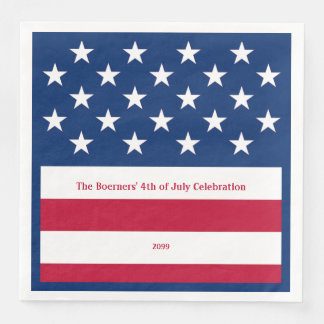 Patriotisk röd vit & blå Old Glory pappersmiddag Pappersservett