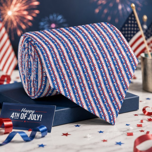 Patriotisk röd vit blå stjärnor ränder USA-mönster Slips (Skapare uppladdad)