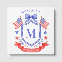 Patriotisk röd vit & jag gör Monogram bröllopsdusc Gästböcker