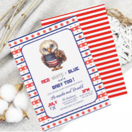 Patriotisk Röd Vit och Blå 4:e Juli BBInvitation Inbjudningar