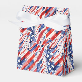 Patriotisk röd, vit och blå förmånslåda presentaskar