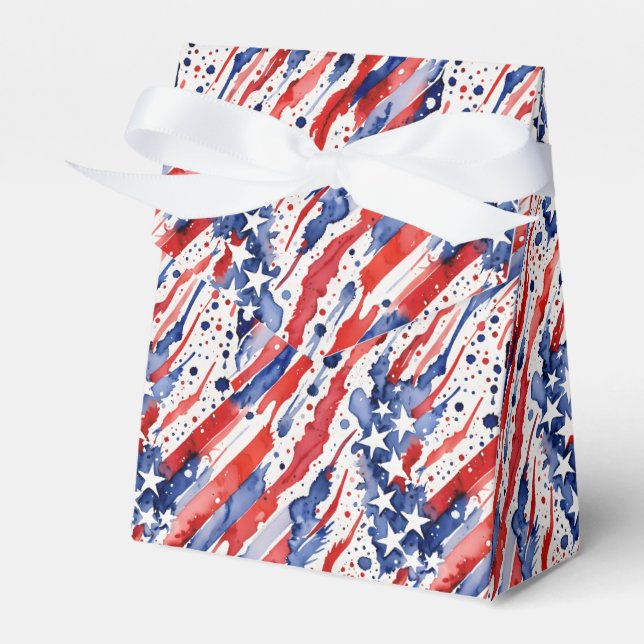 Patriotisk röd, vit och blå förmånslåda presentaskar (Framsidan Sidan)