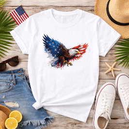 Patriotisk röd vit och blå örn t shirt