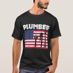 Patriotisk rörmokare 4th av Juli rörmokaregåvor T Shirt