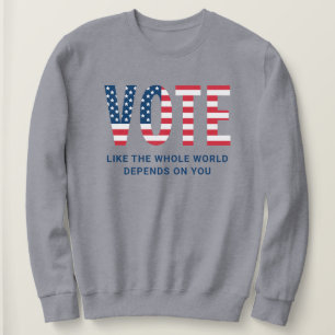 Patriotisk Röst Amerikansk Flagga Grå Citat T Shirt