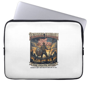 Patriotisk Rost Flagga Överlevande Zombie Apokalyp Laptop Fodral