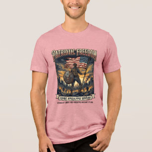 Patriotisk Rost Flagga Överlevande Zombie Apokalyp T Shirt
