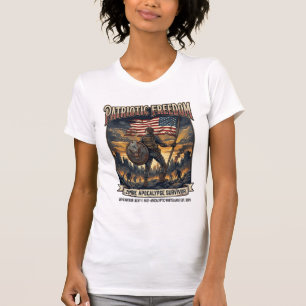 Patriotisk Rost Flagga Överlevande Zombie Apokalyp T Shirt