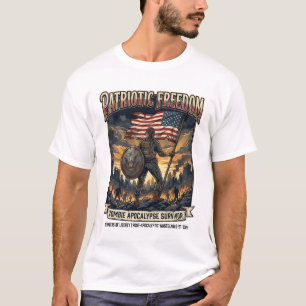 Patriotisk Rost Flagga Överlevande Zombie Apokalyp T Shirt