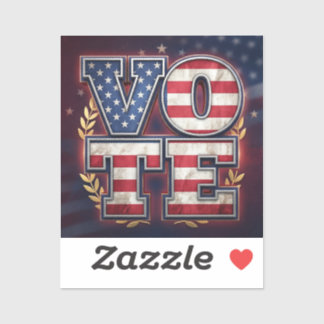 Patriotisk RÖSTA Amerikansk Flagga Typografi Desig Klistermärken