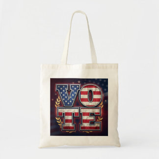 Patriotisk RÖSTA Amerikansk Flagga Typografi Desig Tygkasse