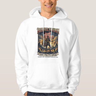 Patriotisk Rostflaggas överlevande Zombie Apokalyp Hoodie