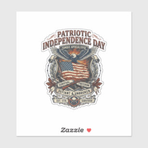Patriotisk Rostflaggas överlevande Zombie Apokalyp Klistermärken