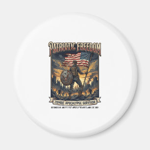 Patriotisk Rostflaggas överlevande Zombie Apokalyp Magnet