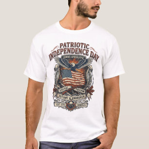 Patriotisk Rostflaggas Överlevande Zombie Apokalyp T Shirt
