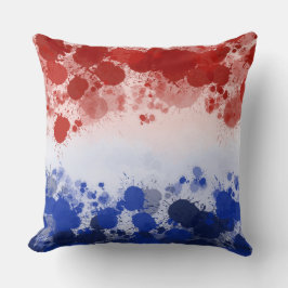 PATRIOTISK RÖTT VITT BLÅTT ABSTRAKT KUDDE