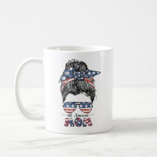 PATRIOTISK RÖTT VITT BLÅTT ALLA AMERIKANSKA MAMMA KAFFEMUGG