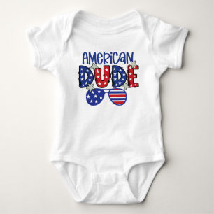 PATRIOTISK RÖTT VITT BLÅTT AMERIKANSK DUDE T SHIRT