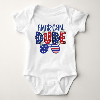 PATRIOTISK RÖTT VITT BLÅTT AMERIKANSK DUDE T SHIRT