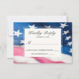 Patriotisk Rött vitt blått amerikansk Flagga Bröll OSA Kort