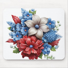 PATRIOTISK RÖTT VITT BLÅTT BLOMMIGT BOUQUET MUSMATTA