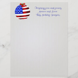 Patriotisk Rött vitt blått jul Brev Papper