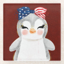 PATRIOTISK RÖTT VITT BLÅTT PENGUIN