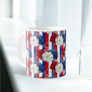 Patriotisk Rött vitt blått Ro Rand Kaffemugg