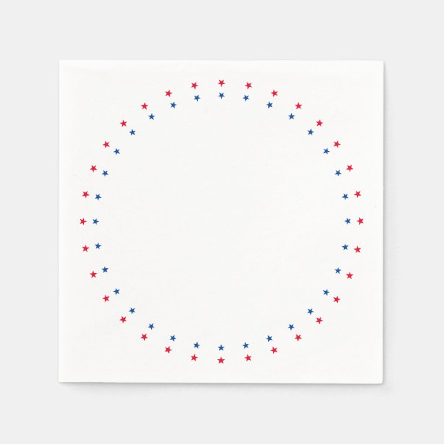 Patriotisk rött vitt blått stjärna julfest pappersservett (Framsidan)