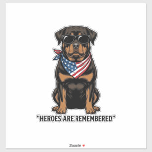 Patriotisk Rottweiler Hjälte Hund Vintage Design_1 Klistermärken
