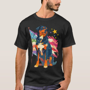 Patriotisk Rottweiler med USA-flaggskonst T Shirt